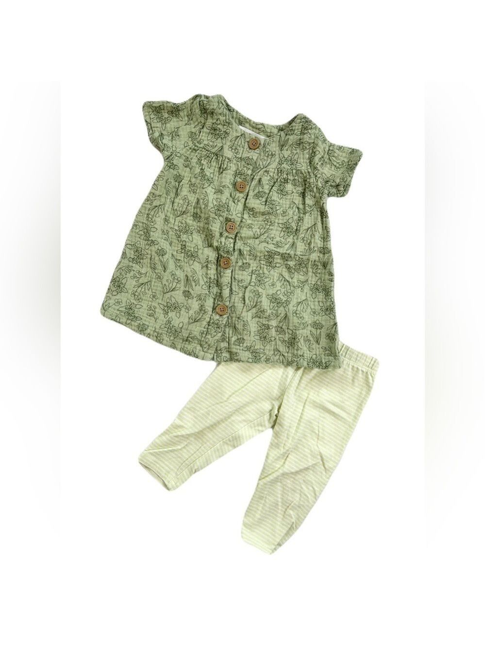 Joe Fresh Green Floral Kids Matching Set